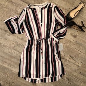 DR2 striped shirt dress NWT